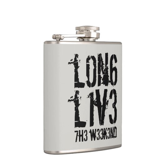 Grappig Leetspeak Lang leve het weekend Heupfles (Rechts)