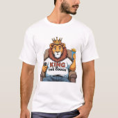 Grappig Leeuw Papa T-Shirt - Koning van de bank (Voorkant)