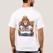 Grappig Leeuw Papa T-Shirt - Koning van de bank (Achterkant)