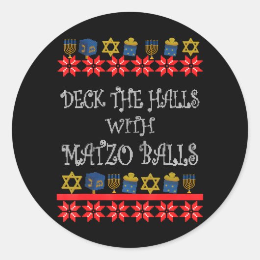 Grappig lelijk dek de zalen met matzo ballen ronde sticker (Voorkant)