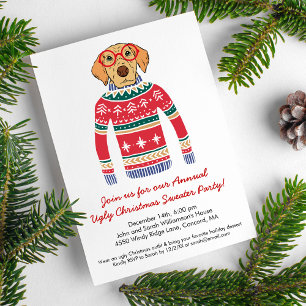 Grappig Lelijk Kerst Sweater Party Schattige Dog Kaart
