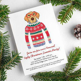 Grappig Lelijk Kerst Sweater Party Schattige Dog Kaart