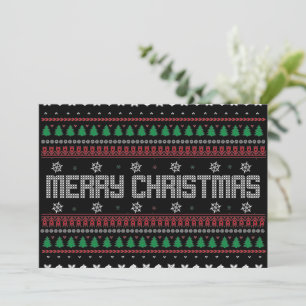 Grappig Lelijk Kerstpatroon Feestdagenkaart