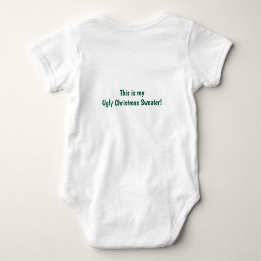 Grappig Lelijk Kersttrui Baby Bodysuit (Achterkant)