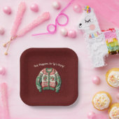 Grappig Lelijk Kersttrui Vakantie Feest Papieren Bordje (Feest)