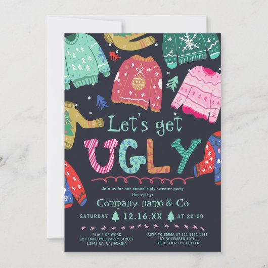 Grappig lelijk lelijke zweten voor kerst van de ma kaart (Voorkant)