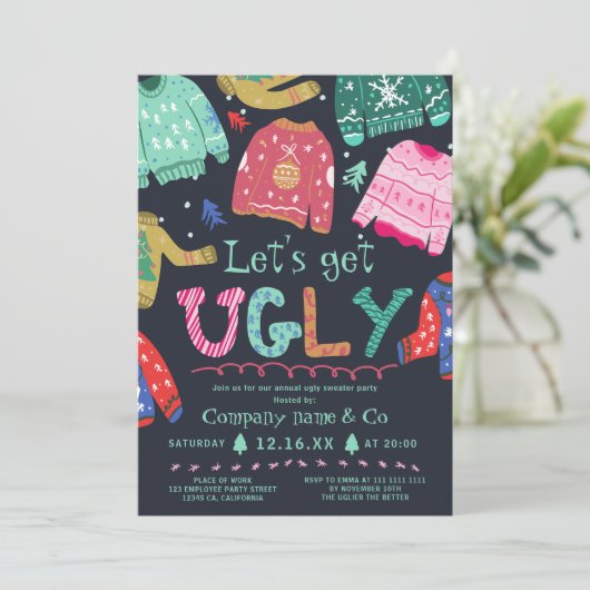 Grappig lelijk lelijke zweten voor kerst van de ma kaart (Staand voorkant)