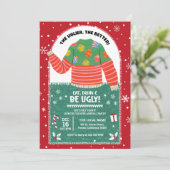 Grappig lelijk trui kerstfeest kaart (Staand voorkant)