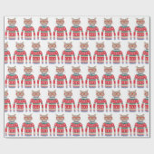 Grappig lelijke kerstkeuken, Cute Cat Lover Cadeaupapier (Vlak)