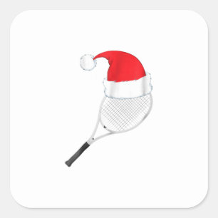 grappig lelijke kersttrui tennis santa vierkante sticker