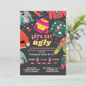 Grappig lelijke zweterige kerst met grijs oog kaart (Staand voorkant)