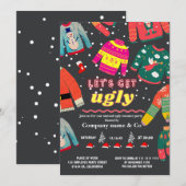 Grappig lelijke zweterige kerst met grijs oog kaart (Voorkant / Achterkant)