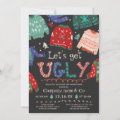 Grappig lelijke zweterige kerst met grijs oog kaart (Voorkant)