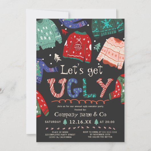 Grappig lelijke zweterige kerst met grijs oog kaart (Voorkant)