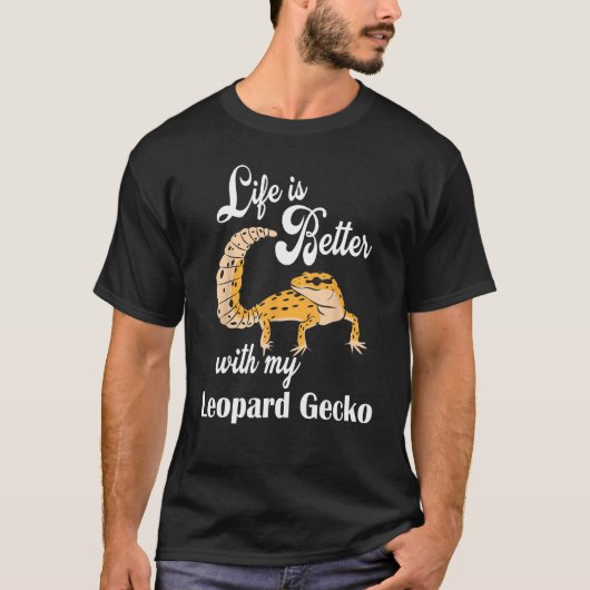 Grappig Leopard Gecko Shirt Beter leven met reptie (Voorkant)