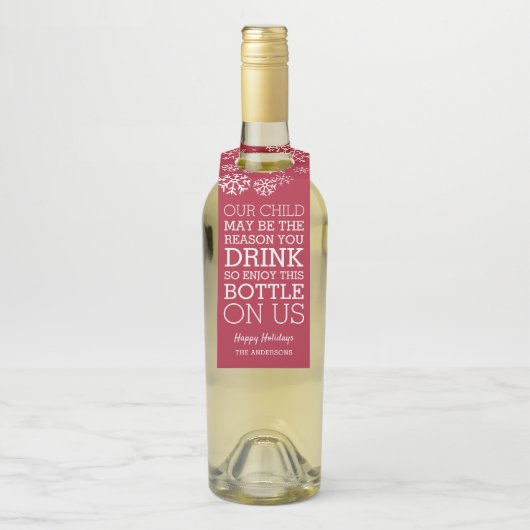 Grappig Leraar Kerst Wijn Gift Flessenhanger (Op fles)