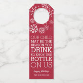 Grappig Leraar Kerst Wijn Gift Flessenhanger (Voorkant)