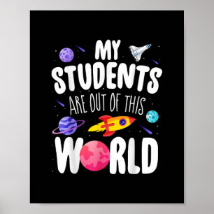 Grappig leraar T-shirt mijn studenten zijn uit dez Poster