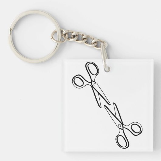 Grappig Lesbisch Twee Schaar Sapphic Sleutelhanger (voorkant)