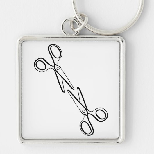 Grappig Lesbisch Twee Schaar Sapphic Sleutelhanger (Voorkant)