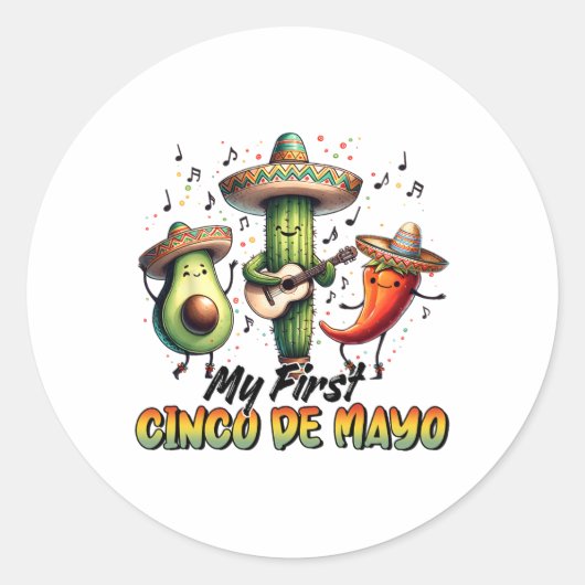 Grappig Let's Fiesta Squad Familie Matching Cinco  Ronde Sticker (Voorkant)