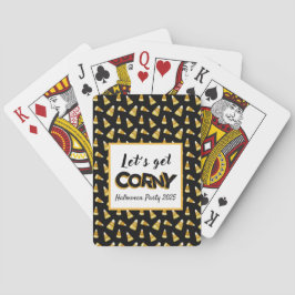 Grappig "Let's Get Corny" Herfst Candy Corn Hallow Pokerkaarten