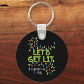 Grappig Let's Get Lit Kerstmis In Juli T-shirt Zom Sleutelhanger (Voorkant)