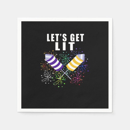 Grappig Let's Get Lit - Onafhankelijkheidspun Clas Servet (Voorkant)