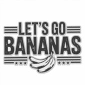 Grappig Let's Go Bananas Distressed Banana Sticker (Voorkant)