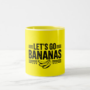 Grappig Let's Go Bananas Distressed Banana Tweekleurige Koffiemok