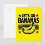 Grappig Let's Go Bananas Distressed Grunge Meme Feestdagenkaart (Voorkant / Achterkant)
