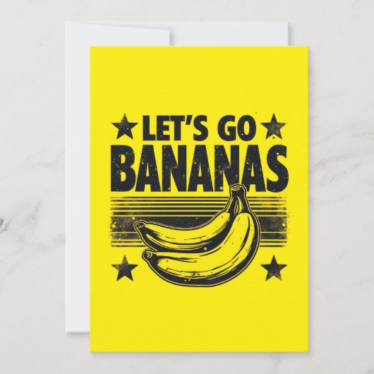 Grappig Let's Go Bananas Distressed Grunge Meme Kaart (Voorkant)