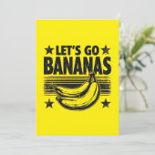 Grappig Let's Go Bananas Distressed Grunge Meme Kaart (Staand voorkant)