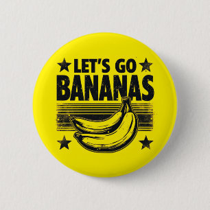 Grappig Let's Go Bananas Distressed Grunge Meme Ronde Button 5,7 Cm