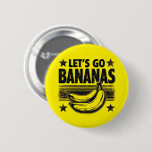 Grappig Let's Go Bananas Distressed Grunge Meme Ronde Button 5,7 Cm (Voorkant /achterkant)
