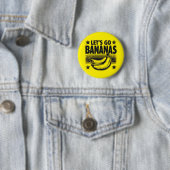 Grappig Let's Go Bananas Distressed Grunge Meme Ronde Button 5,7 Cm (In situ)