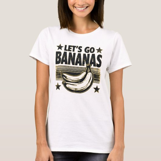 Grappig Let's Go Bananas Distressed Grunge Meme T-shirt (Voorkant)