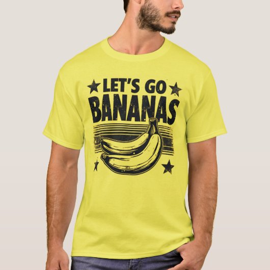 Grappig Let's Go Bananas Distressed Grunge Meme T-shirt (Voorkant)