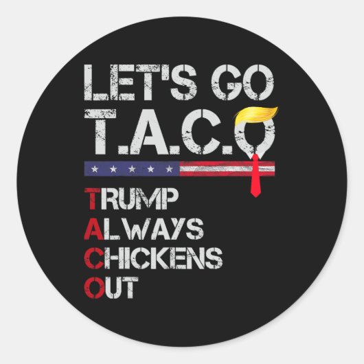 Grappig Let's Go Taco 19 Ronde Sticker (Voorkant)