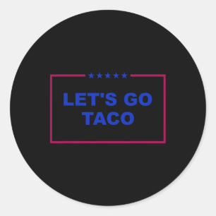 Grappig Let's Go Taco 26 Ronde Sticker