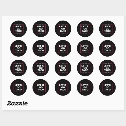 Grappig Let's Go Taco 27 Ronde Sticker (Vel)