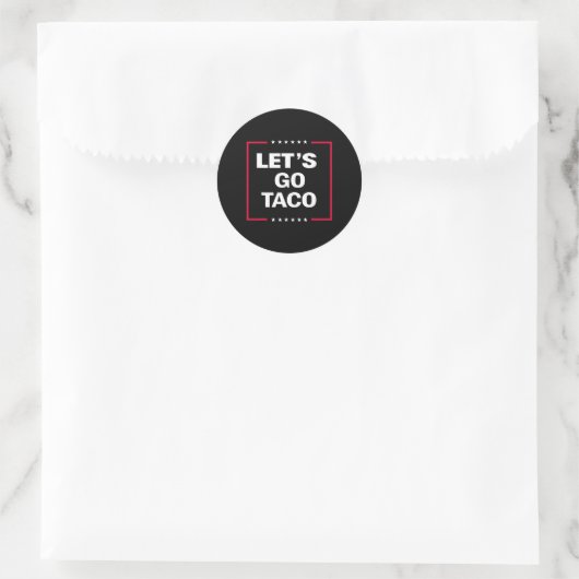 Grappig Let's Go Taco 27 Ronde Sticker (Tas)