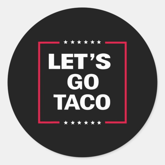 Grappig Let's Go Taco 27 Ronde Sticker (Voorkant)