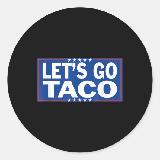 Grappig Lets Go Taco _2 Ronde Sticker (Voorkant)