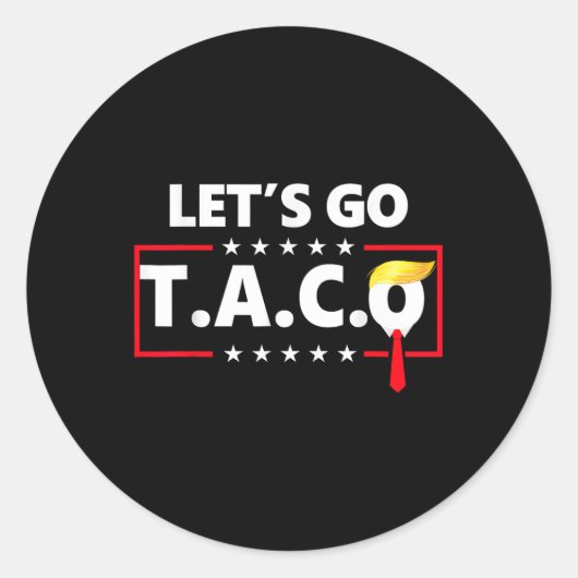 Grappig Lets Go Taco _3 Ronde Sticker (Voorkant)