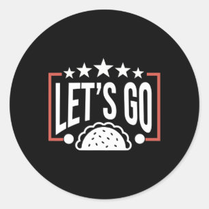 Grappig Let's Go Taco 46 Ronde Sticker