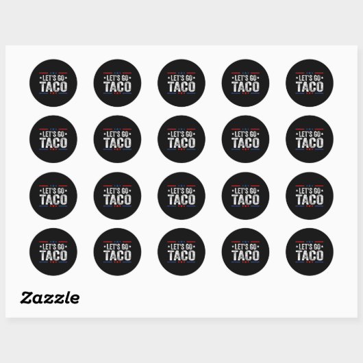 Grappig Let's Go Taco 47 Ronde Sticker (Vel)