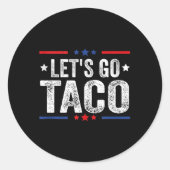 Grappig Let's Go Taco 47 Ronde Sticker (Voorkant)
