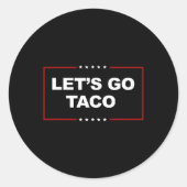 Grappig Let's Go Taco 4 Ronde Sticker (Voorkant)
