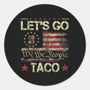 Grappig Let's Go Taco 7 Ronde Sticker